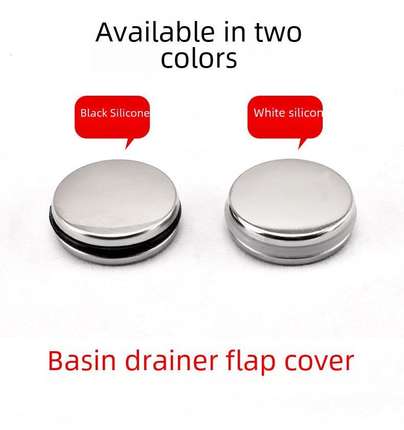 Stainless Steel Flip Top Sink Plug With Black Seal Ring Ideal For Modern Bathrooms And Washbasins