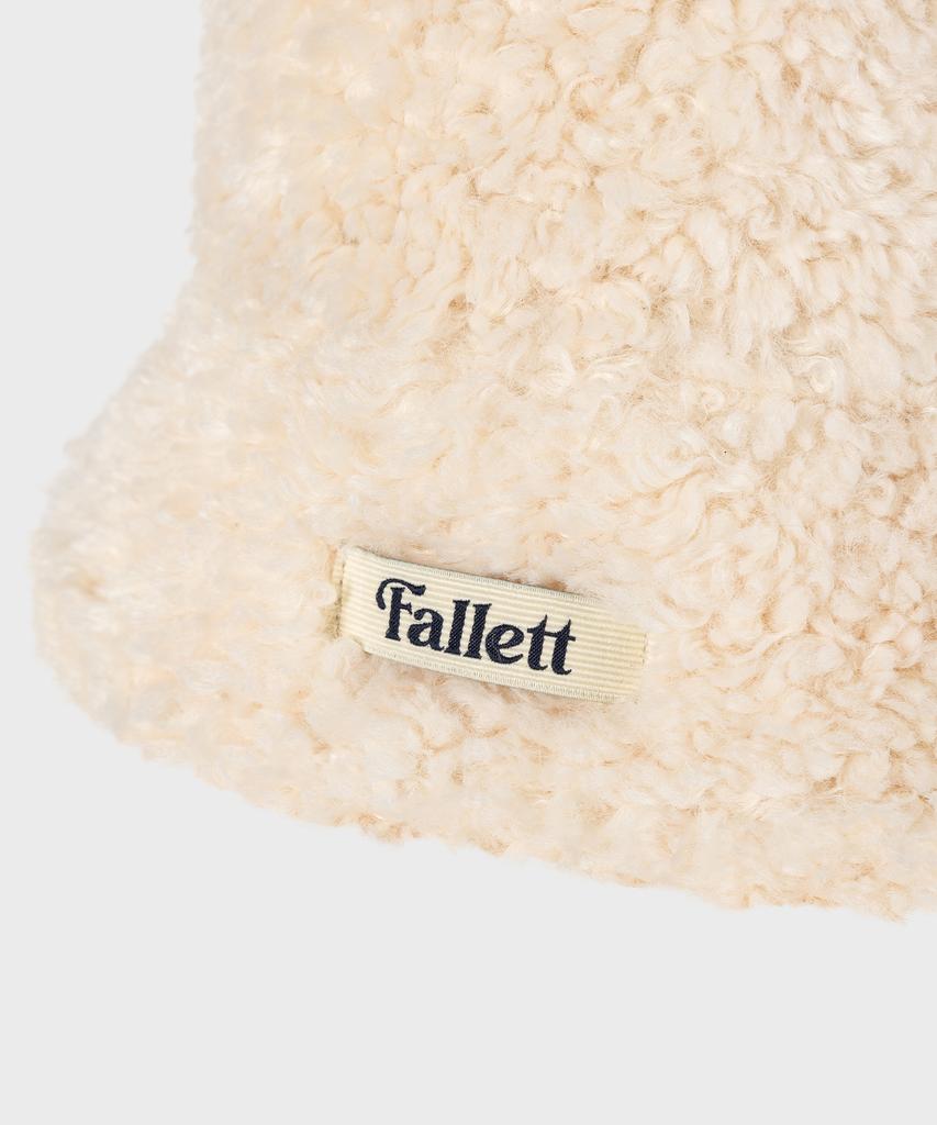FALLETT Reversible Shearling Bucket Hat Beige