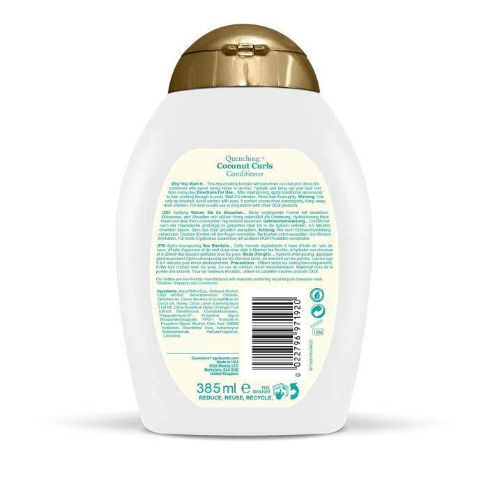 Ogx Désaltérant avec Noix de coco Curls Conditioner, 385 ml - 97192