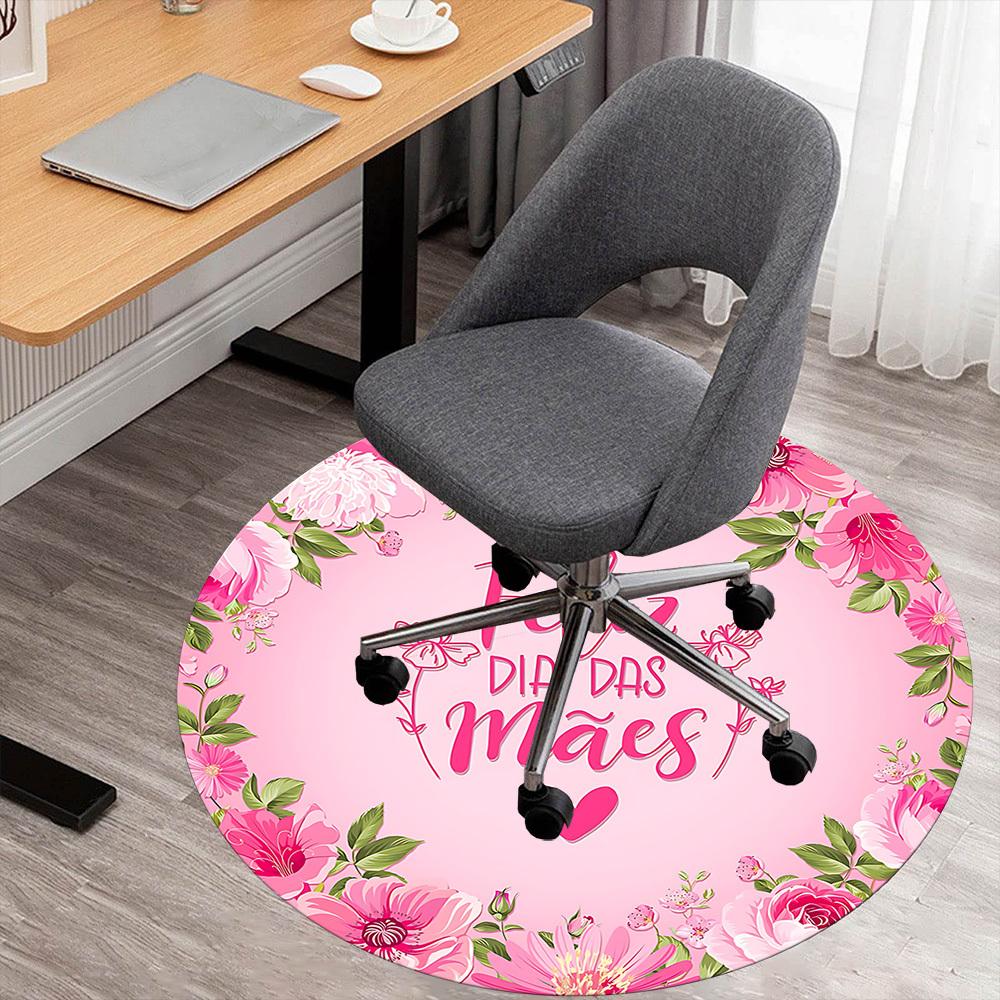 

1pc Mother s Day Flowers Round Chair mat Area Rug - Non-Slip, Floor Mat for Office, Bedroom, and Indoor Decor c1125282 80cm by 80cm
