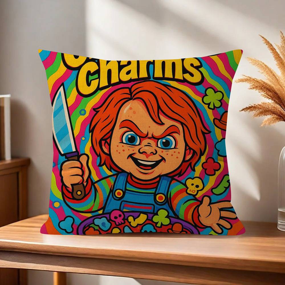 Classic Chucky Horror Movie   Pillow Cover for Bedroom Room and Living Room Sofa Decorative Cushion Cover