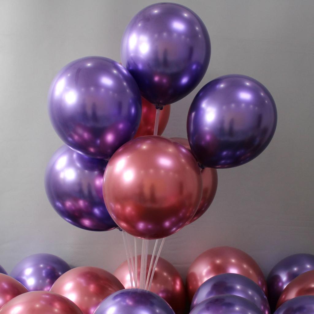 12inch 2.8g Chrome Thickened Metal Balloons Pack for Birthday Wedding Party Backdrop Decoration Bulk Balloon Decoration 50pcs