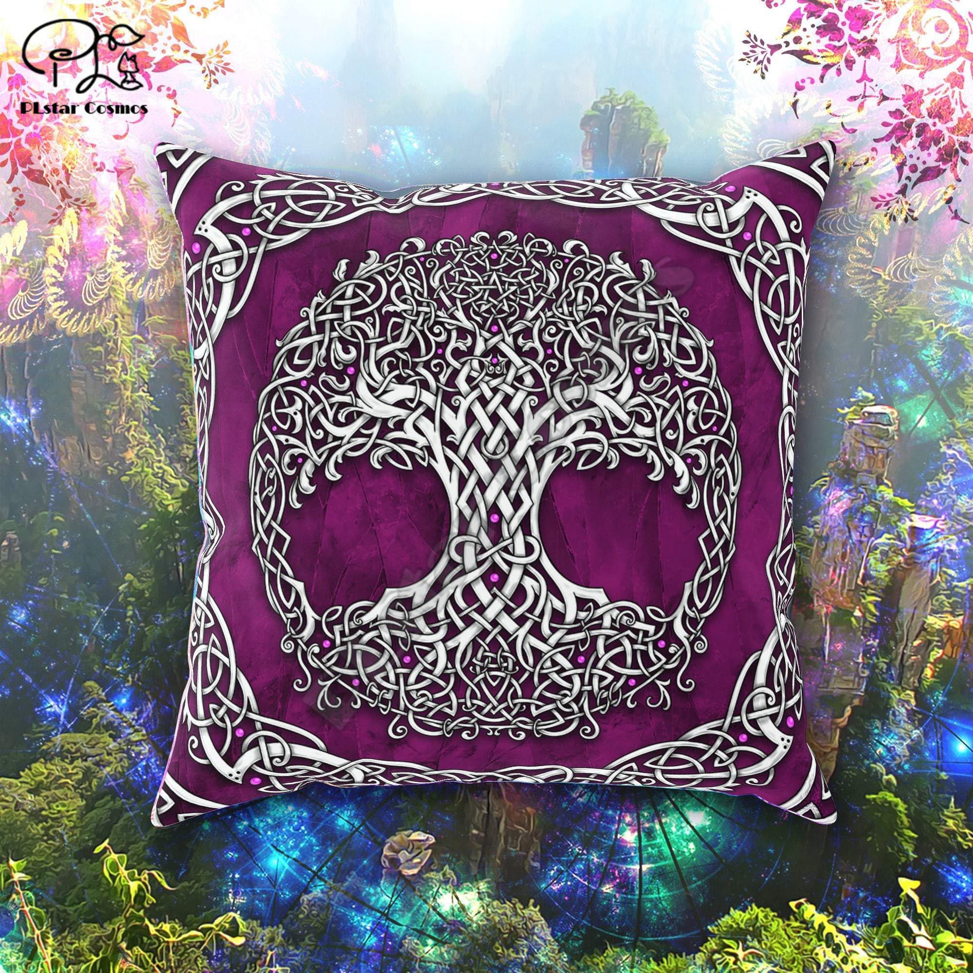 

Декоративная Подушка Ведьмы, Декоративная Акцентная Подушка, Древо Жизни, Декор Комнаты Викка, Ведьминское Искусство, Кельтский стиль 50cm X 50cm