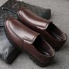 Leather shoes men's spring and autumn leather breathable business casual shoes soft sole one pedal middle-aged father shoes