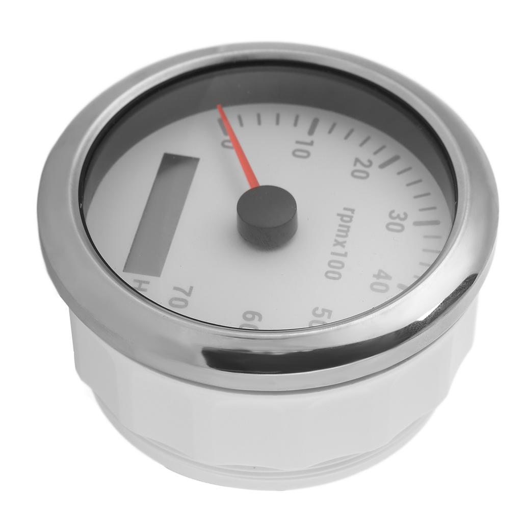 85mm Drehzahlmesser 0‑7000 U/min Einstellbare 7-Farben-Hintergrundbeleuchtung für Auto, Boot, Motor 9‑32V DC