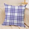 Simple purple plaid print Cushion Cover Soft Plush Fabric DoubleSided Printed Cushion Covers for All Seasons Home Decor