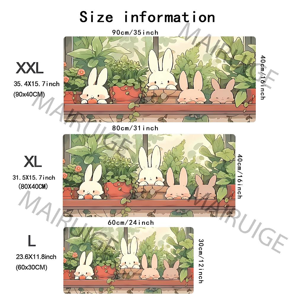 A Cute Rabbit Mouse Pad Large Computer Office Game Table Mats HD XXL Rubber Antislip Gaming Keyboard Mousepads Long Desk Pads