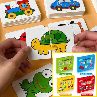 32 ks osvícení karet odpovídající puzzle rané vzdělávání kreslený vzor hračky pro chlapce a dívky