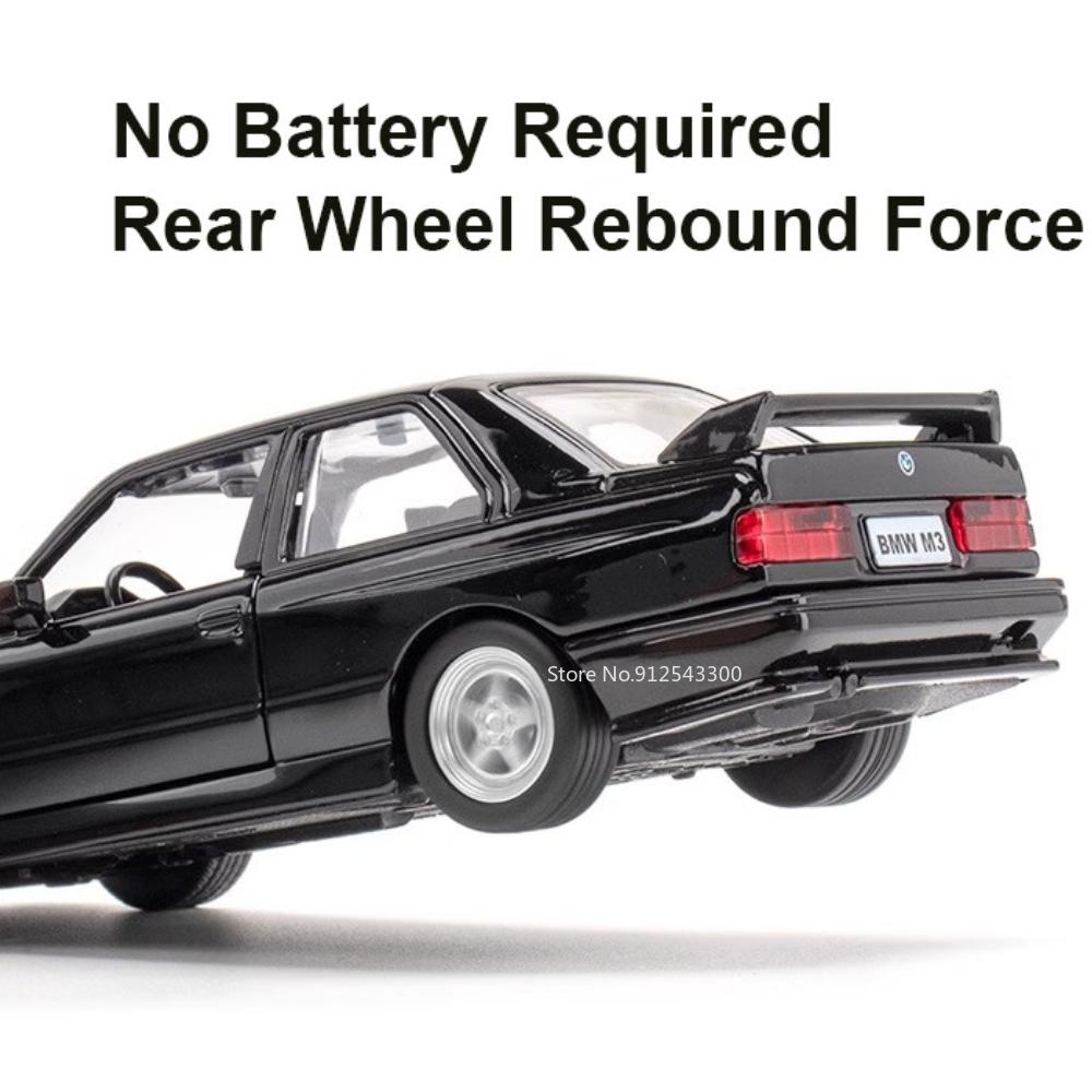 1/36 BMW M3 1987 Alloy Toys Car Model Metal Diecasts Toy Vehicles Authentic Exquisite Interior Pull Back 2 Door Opened Kids Gift