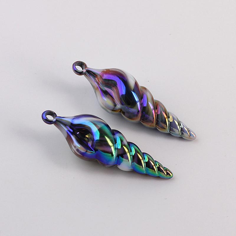 Game Mermaid Conch Necklace Pendant Cosplay Blue Accessories Unisex Hip Hop Fashion Party Prop