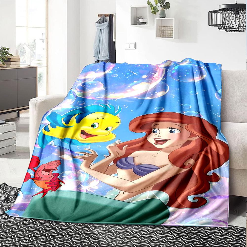 1 Stück Ariel Flunder Decke Leichte Flanell-Kuscheldecke für Sofa Bett Reise Camping Wohnzimmer Büro Couch Sessel