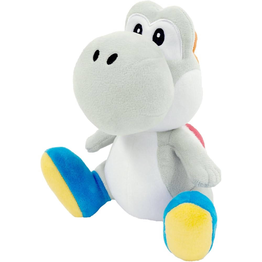 Sanei Boeki Super Mario All Star Collection White Yoshi Plush Toy 20cm W13.5×D15.5 Soft Stuffed Animal