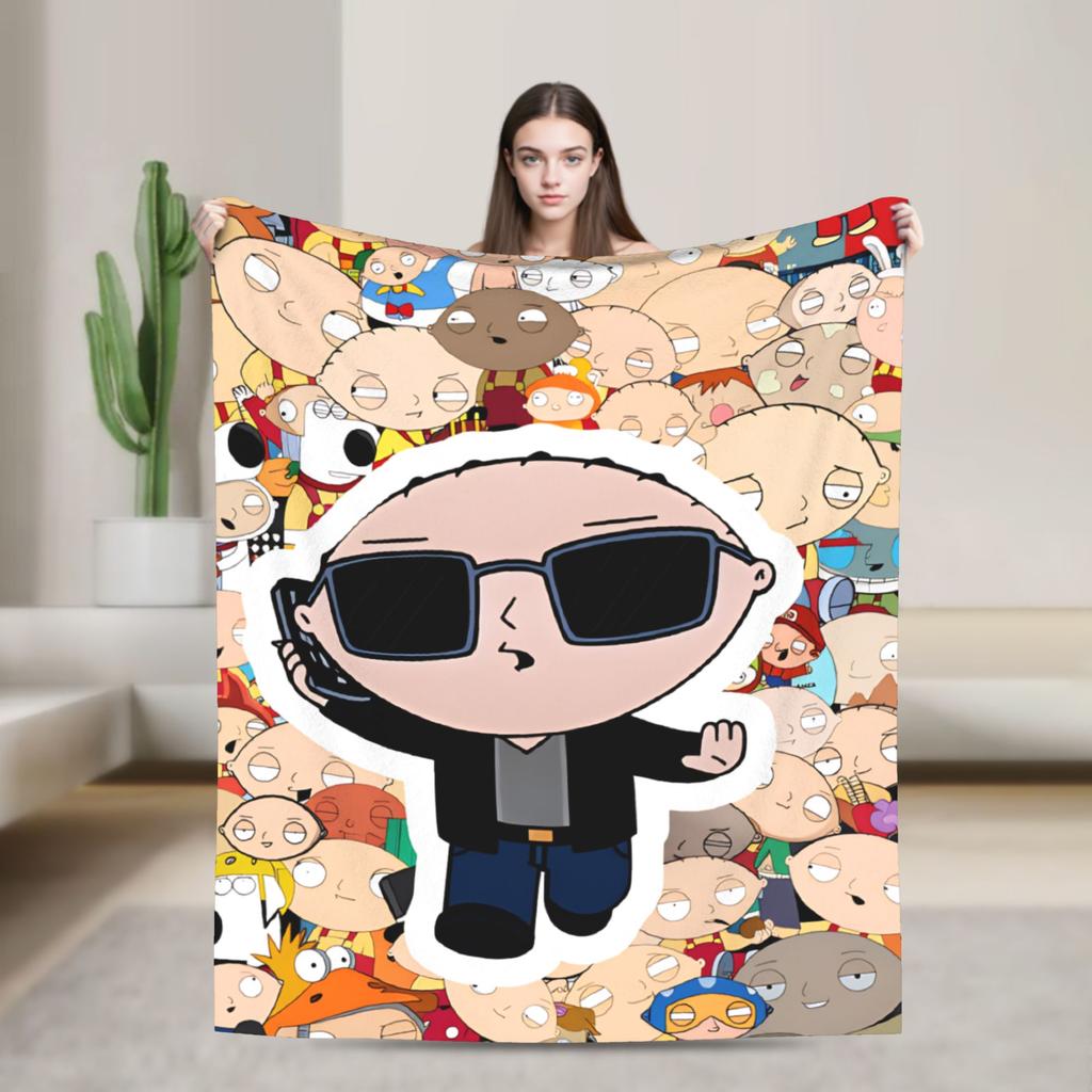 Rodiny Kreslený Peter Griffin Pánové Deku Super Měkká Zábavná Plyšová Přikrývka Na Cestování Kancelář Flanelová Přehoz Na Postel Pokrývka Postele