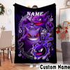 Custom NamePok-mon Blanket Flannel Throw for Sofa, Indoor, Camping, Living Room, Office, Chair, And Bed Soft Birthday Christmas Gift