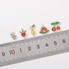 Color-Preserving 14K Gold Plated Zircon Fruit Series Charm Pendant for DIY Bracelets: Strawberry, Pineapple, Grape