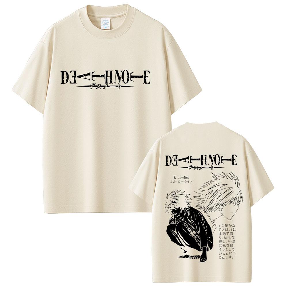 Anime Death Note Tshirt Yagami Light Graphic T Shirts Men Women Cartoon Manga Oversized Tshirts Mens 90s Vintage Streetwear