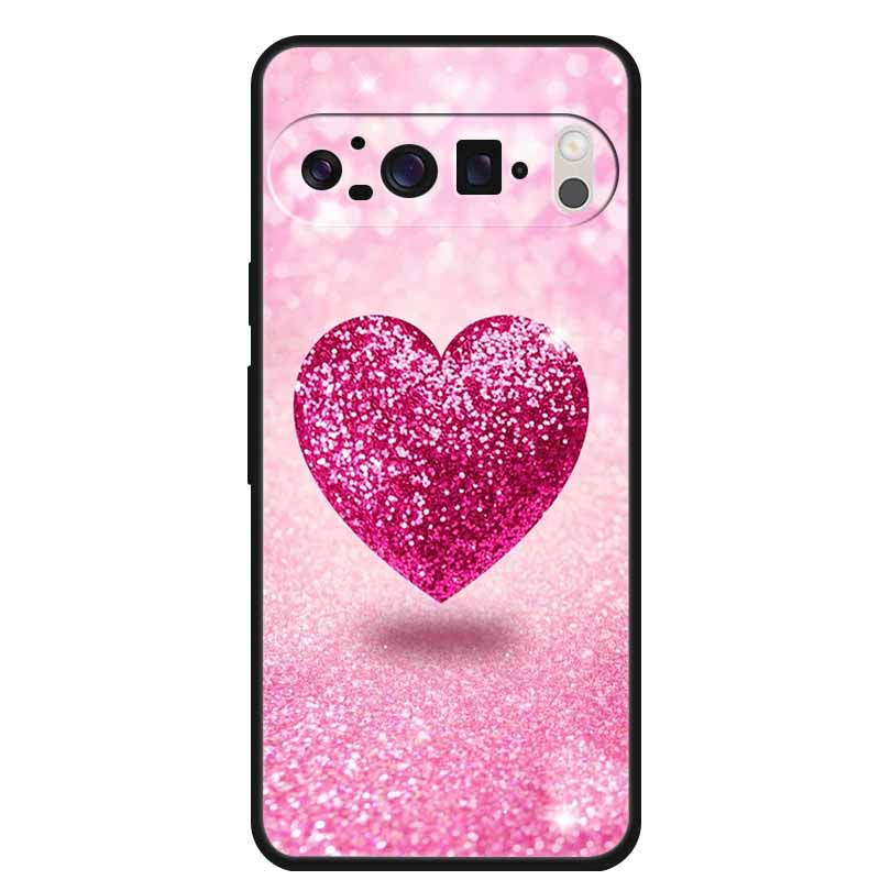 For Google Pixel 10 Pro XL 5G Case Lovely Cat TPU Black Soft Silicone Back Cover Flowers Shockproof Bumper Coque 6.8" Phone Case