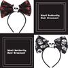High-quality Red Eye Skull Bow Headband Ideal For Halloween Decorations