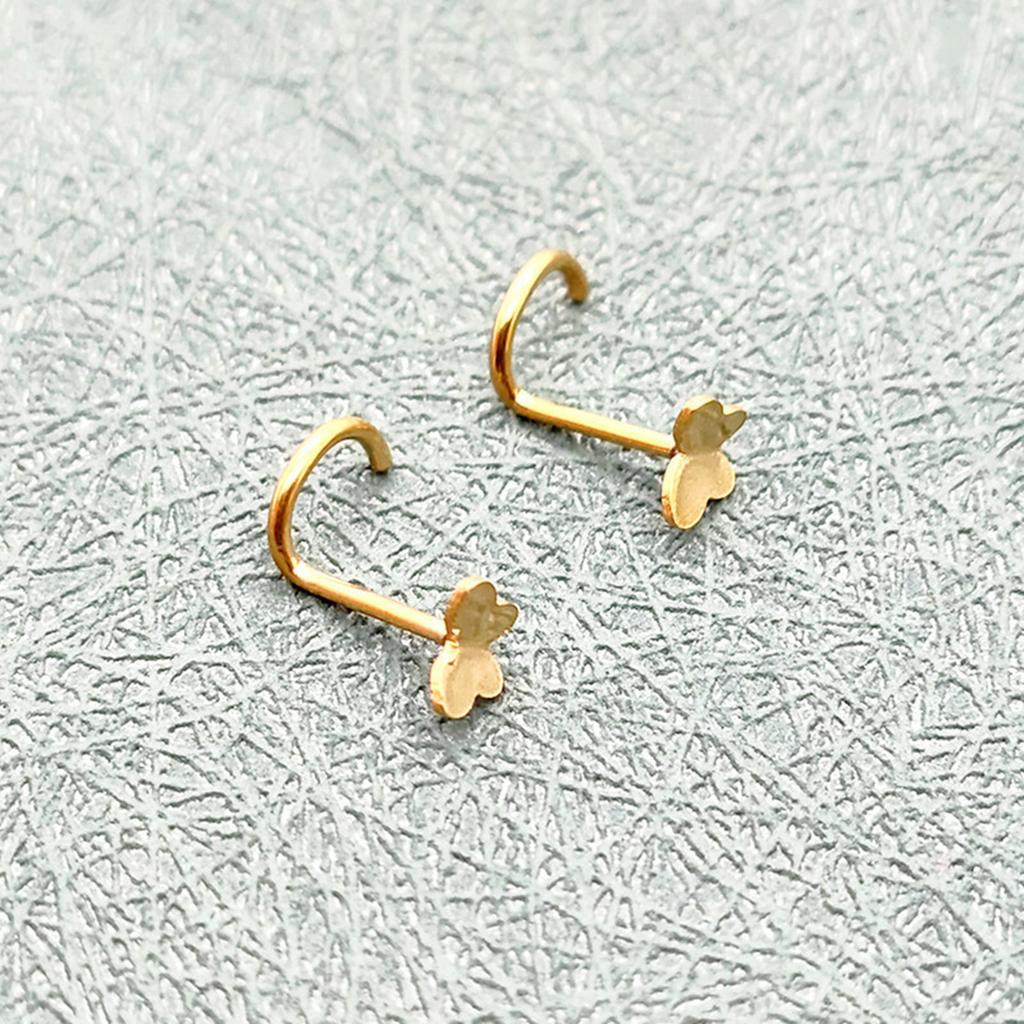 10pcs Butterfly Nose Rings Stainless Steel Piercing Jewelry For Eyebrow Ear Cartilage Accessory For Sensitive Skin