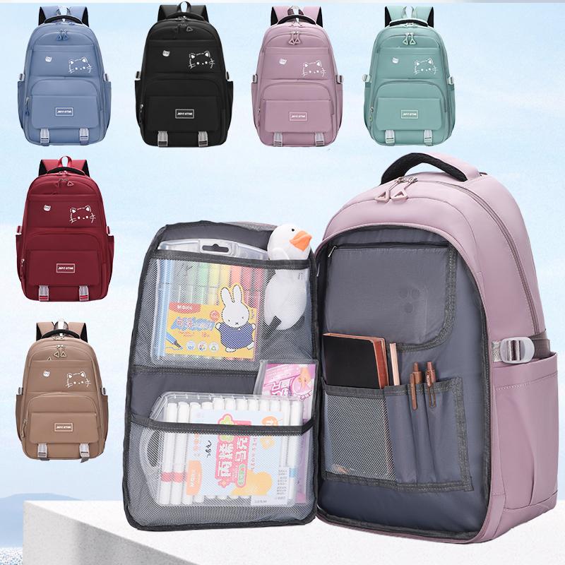 Cat Printed Backpack Large Capacity Student Schoolbag