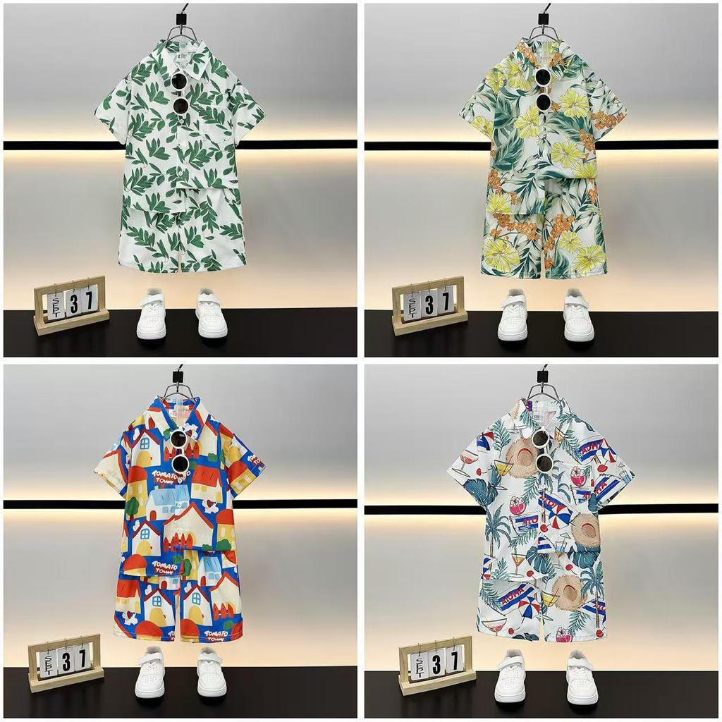 Trendy Boys' Street Style Summer Beachwear Two-Piece Set