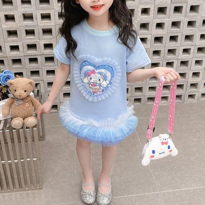 Girls Summer Short Sleeve Hoodie Dress Princess Casual Dress
