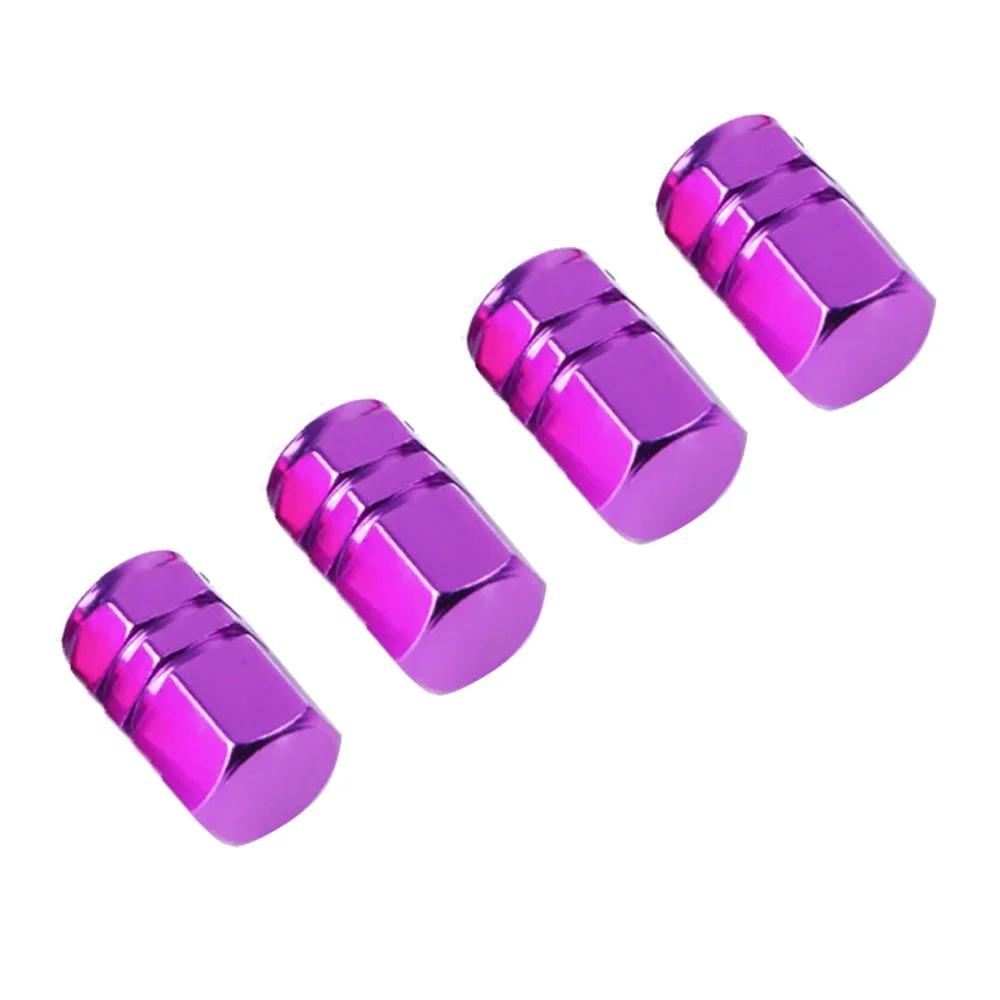 

4 шт. Крышка клапана колеса автомобиля, фиолетовая крышка клапана шины автомобиля, пылезащитная крышка штока клапана обода автомобиля, универсальные автомобильные аксессуары фиолетовый