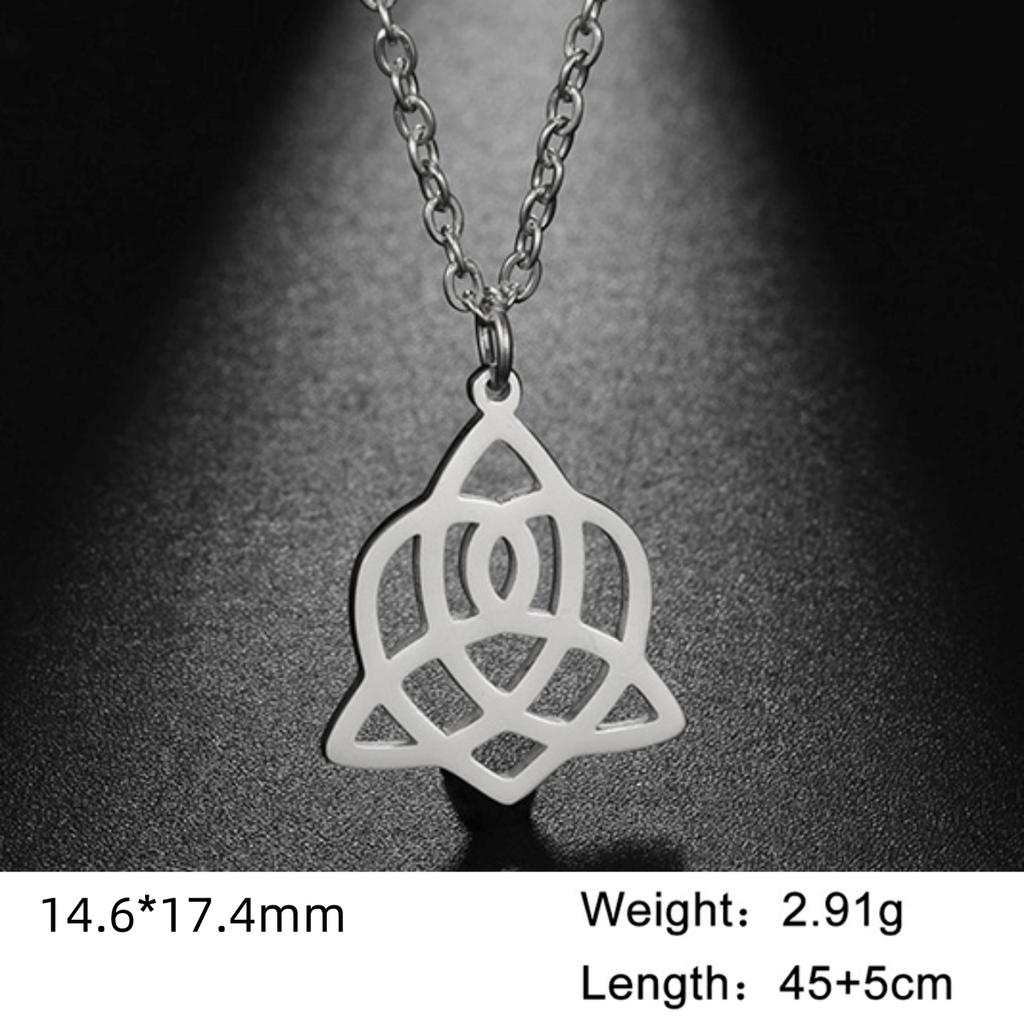 LIKGREAT Triquetra Symbol Pendant Necklace Stainless Steel Trinity Irish Celtic Witch Knot Amulet Religious Jewelry Gifts
