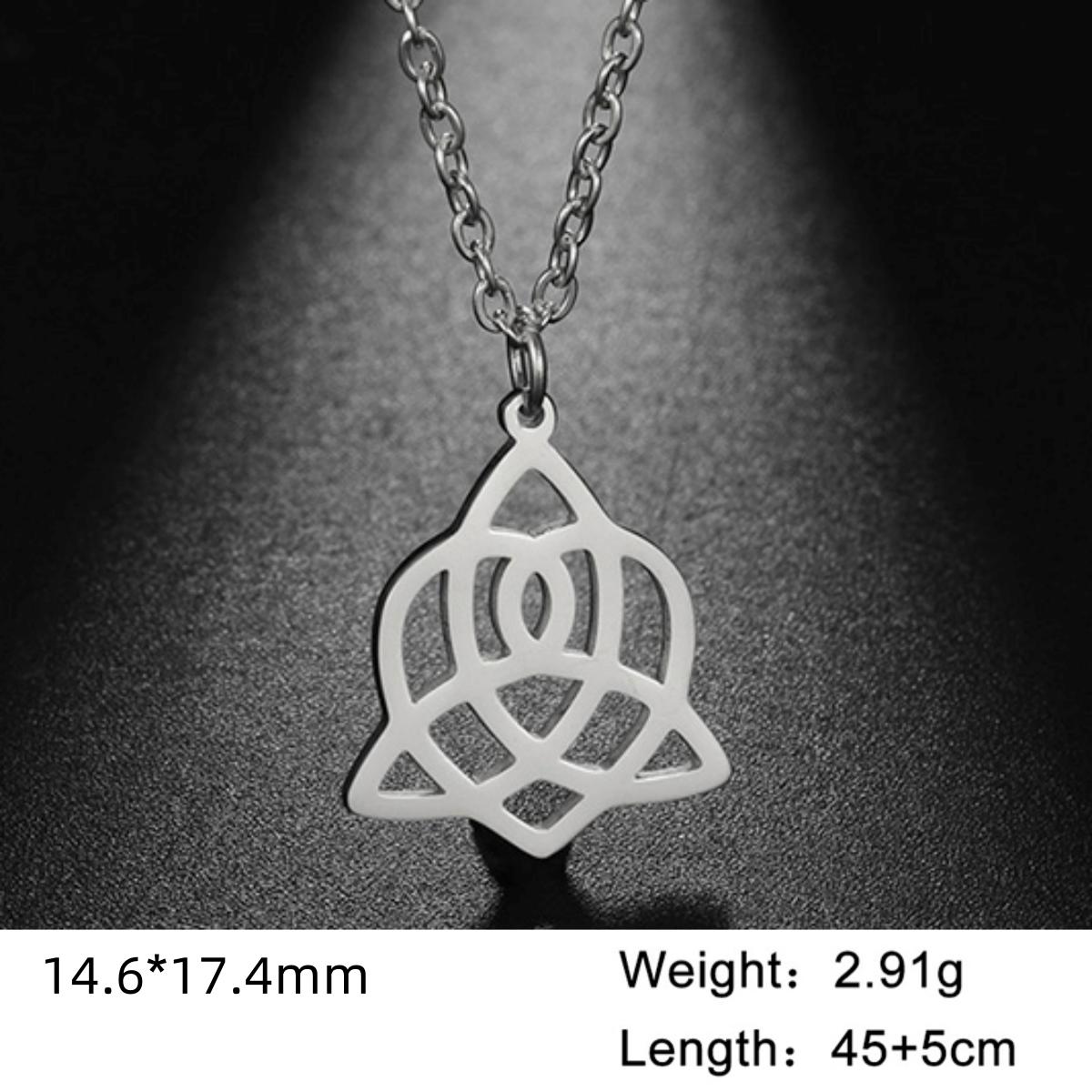 

LIKGREAT Triquetra Symbol Pendant Necklace Stainless Steel Trinity Irish Celtic Witch Knot Amulet Religious Jewelry Gifts Steel Color