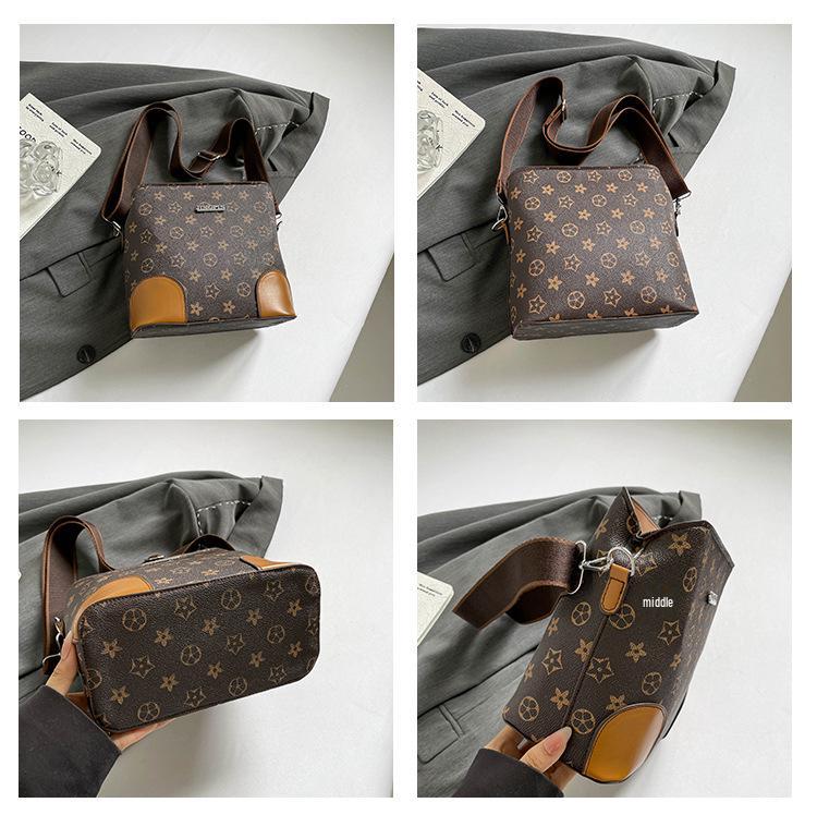 Women's 2025 Retro Bucket Bag: Versatile Vintage Handbag & Single Shoulder Crossbody with Classic Floral Design