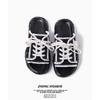 New niche design one-word version men's slippers muffin bottom height increase versatile casual breathable slippers 4888-R