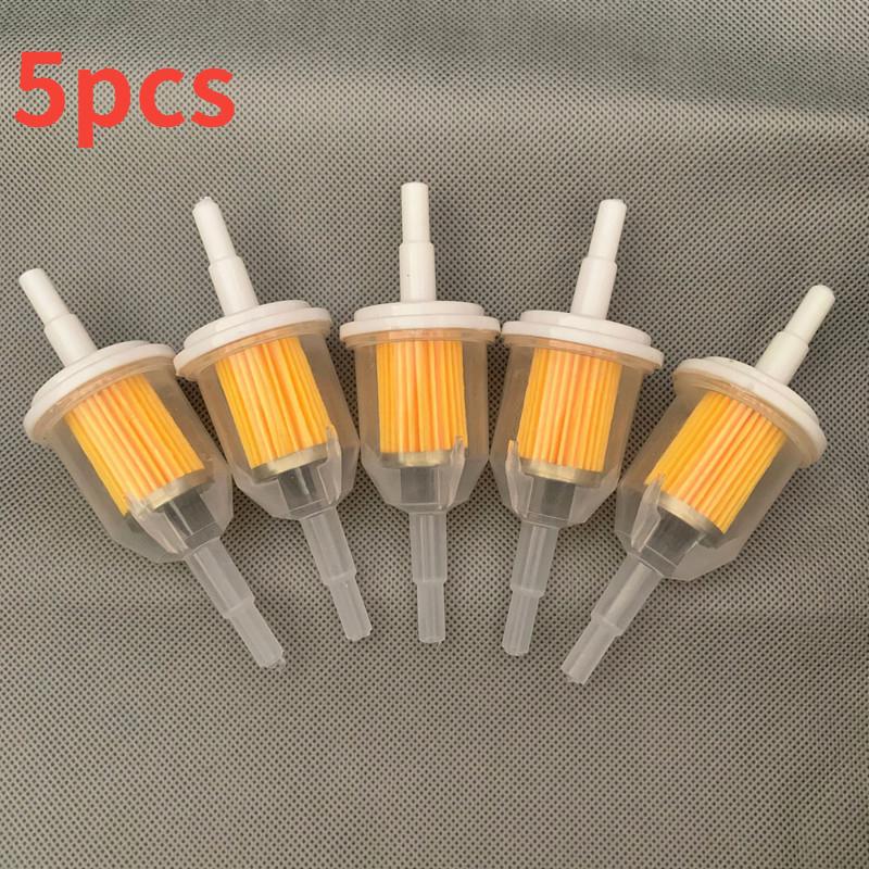 5PCS Professional Motorcycle Oil Filter Inline Gas Fuel Off-road Vehicle Gasoline Filter for Scooter With  Element Fuel Pipe