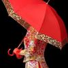Chinese Red Wedding Umbrella with Tassels for Bride - Dowry and Ceremony Use