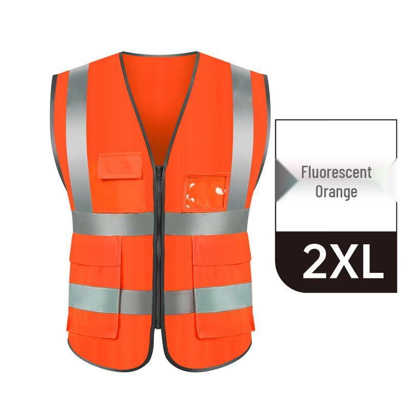 

Multi-Pocket Fluorescent Orange Reflective Safety Vest