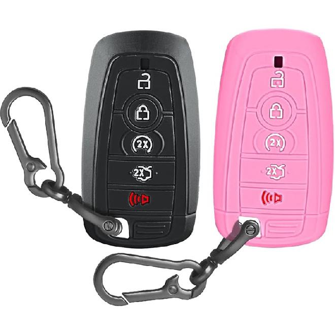 For Ford Key Fob Cover with Keychain, Soft TPU Key Case Shell Full Protection for Ford Explorer Fusion Escape Edge Expedition F150 F250 F350 F450