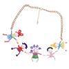 Contemporary Figure Collar Necklace Chic 3D Little Person Charm Chokers Necklace Elegant Imitation Pearls Neck Chain
