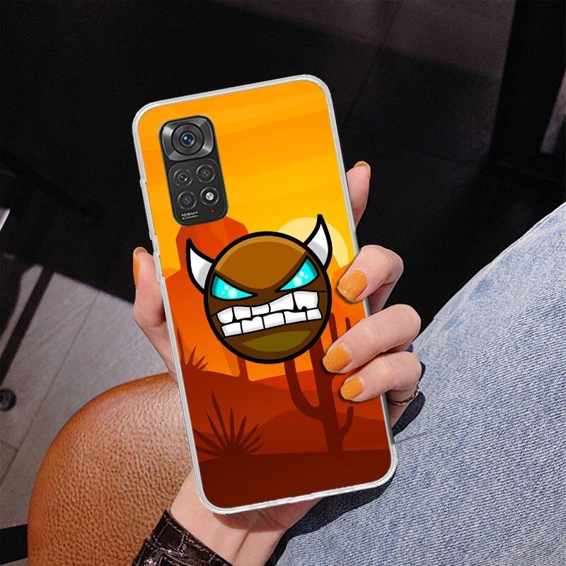 Geometry Dash Game Phone Case For Xiaomi Redmi Note 15 14 13 12S 12 11 Pro Plus 14S 11S 11E 10 10S 11T 5G Personalized Cover Red