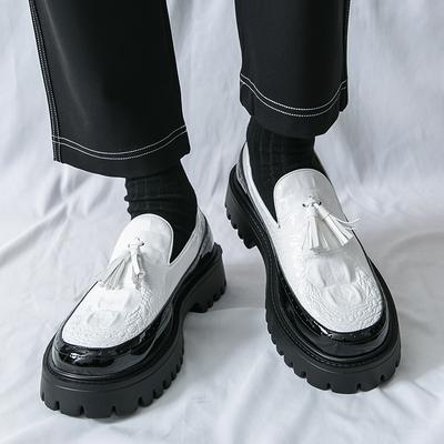 Hochwertige handgefertigte Quasten Leder Loafers Schuhe Herren Leder Dicke Sohle Business Casual Schuhe Slipper Herrenschuhe