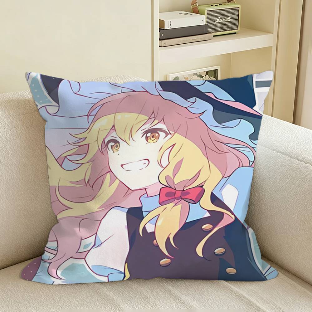 TTouhou Blonde Witch Square Sofa Pillow Cover Solid Color Living Room Home Decor Cushion Case