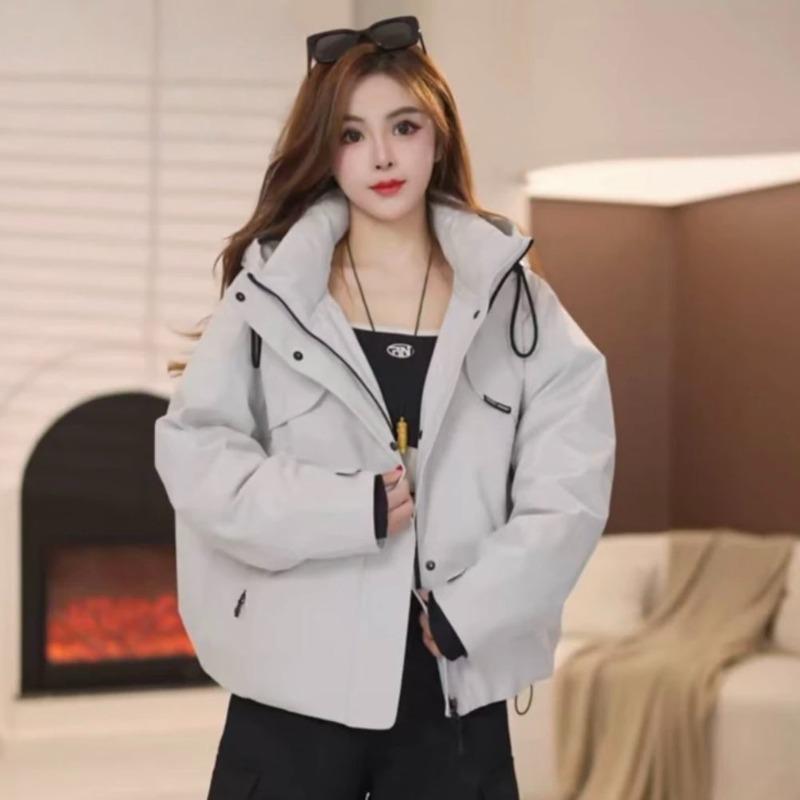 

Модная женская зимняя парка, утолщенная, теплая, приталенная, модная верхняя одежда, ветрозащитная куртка для улицы L серый