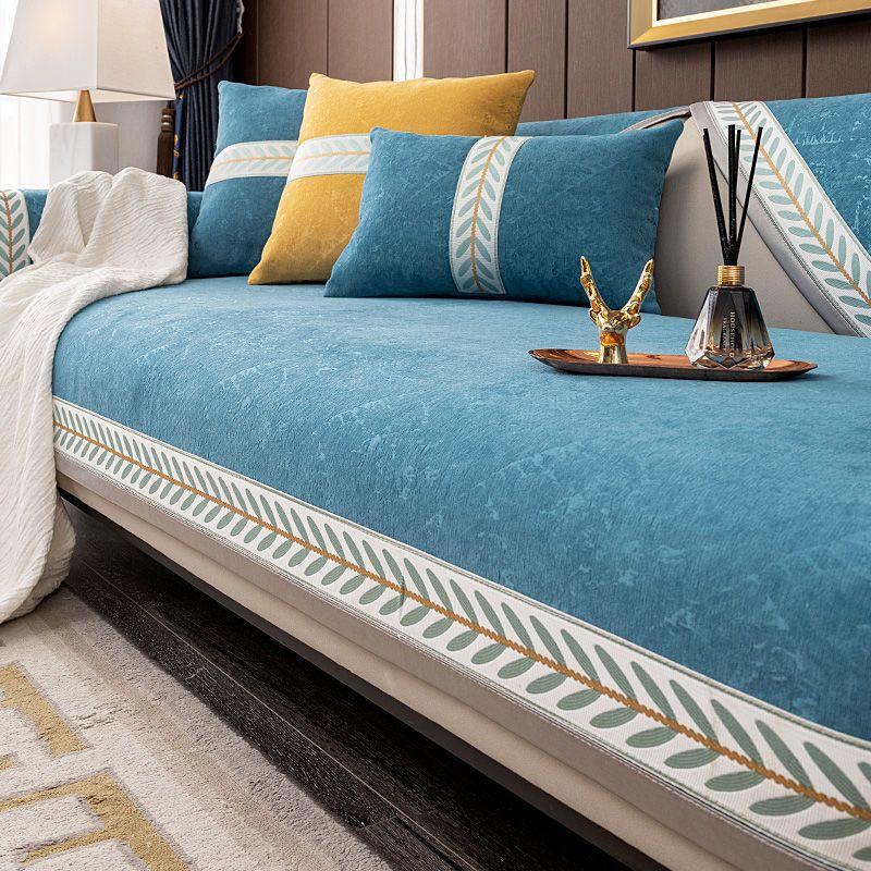 Nordic Simple Four Seasons Universal Sofa Cushion Non-Slip Fabric Leather Sofa Cover Chenille High-End Cushion Backrest Towel Cover