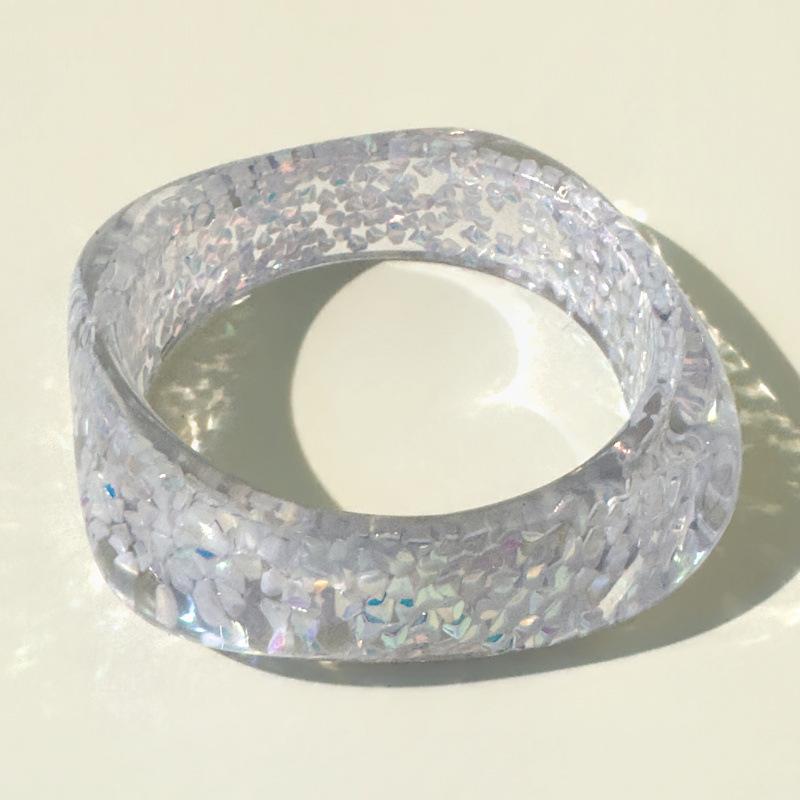 Accessories, exaggerated round resin glitter bracelets, transparent bracelets wholesale