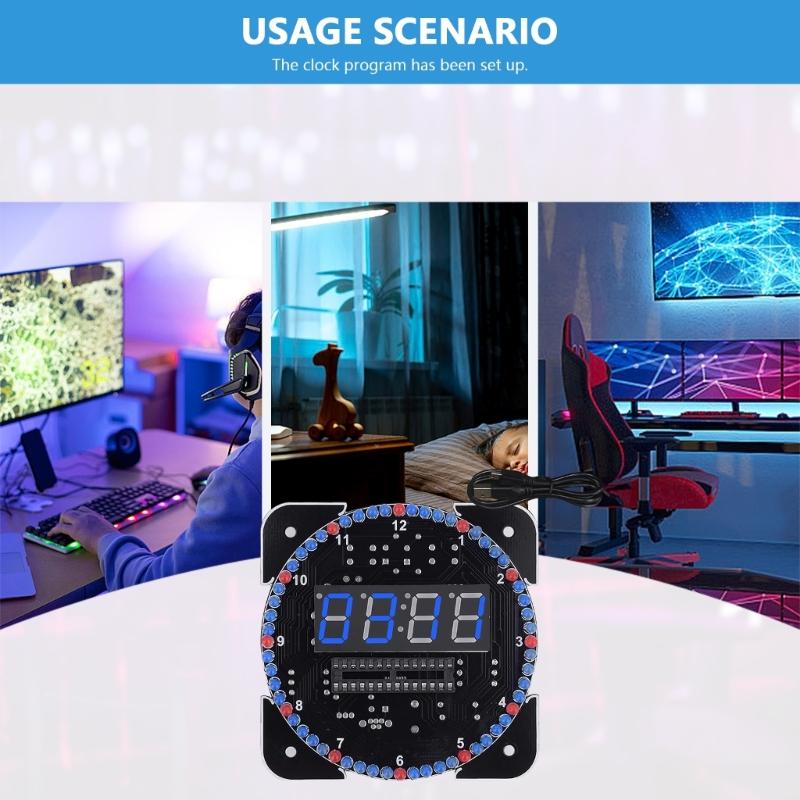 Digital Electronic Clock Soldering Set With Seven Offline Animations And Auto Dimming For Gifts And Workshops