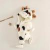 Adorable Cow Winter Romper - Cozy Lamb Wool for Newborns