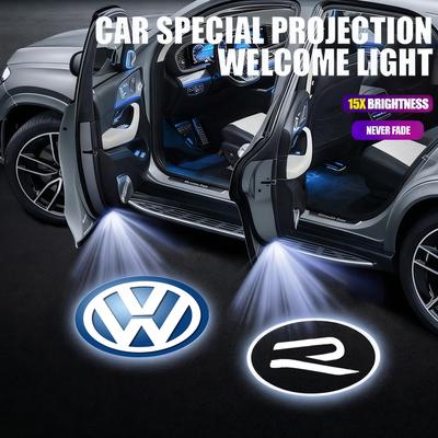 2pcs HD Door Welcome Light LED Door Light Projector For Volkswagen Rline Bora Golf 4 5 Passat Polo Mk5 Tiguan Jetta Scirocco B6