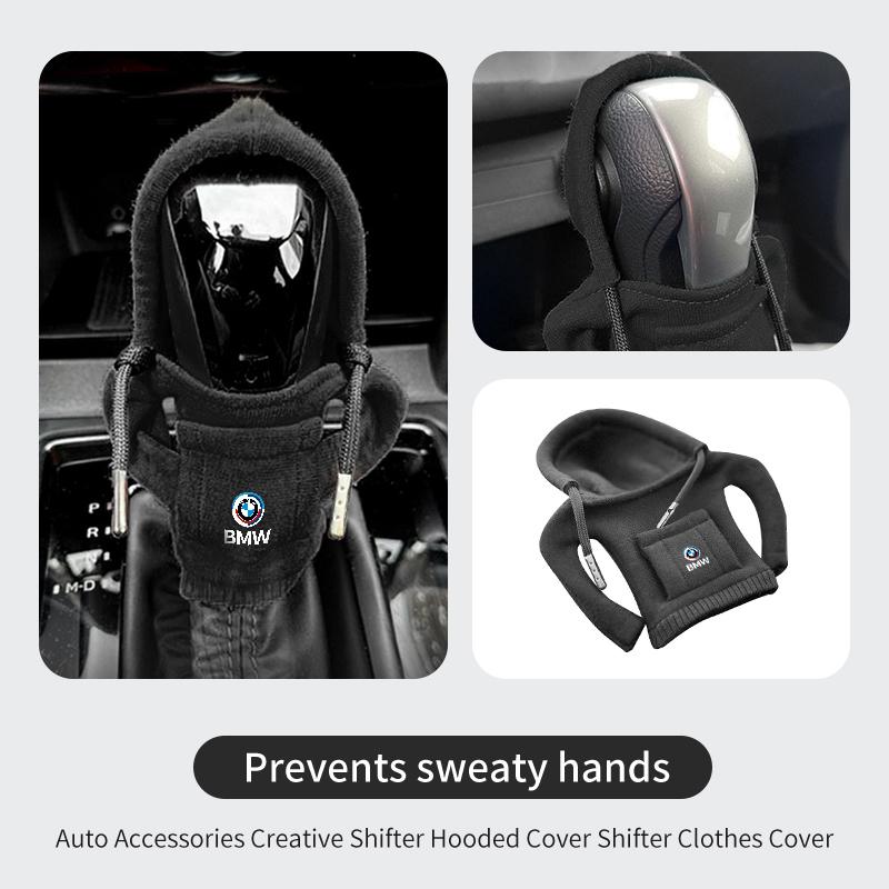 HVHE9 Hoodie Car Gear Shift Cover Fashion Manual Handle Change Lever For BMW G01 G02 F15 F16 G05 G06 G07 F07 G30 G32 F40 F44 F34