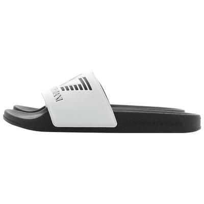 Open Toe Slip On Slide Slippers Men Black And White XCP001XCC22Q737