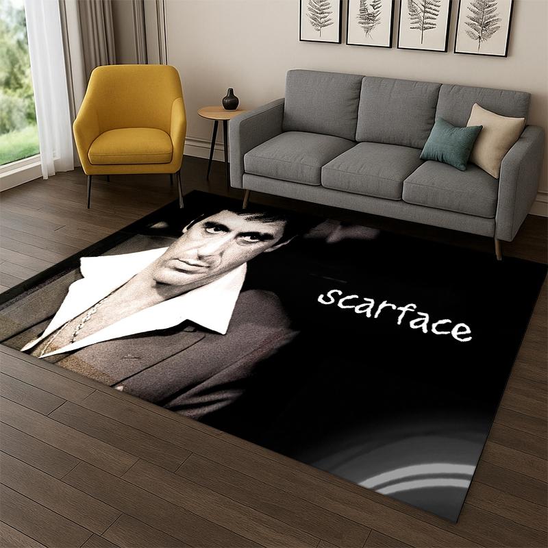 3D Ковер Scarface Классический Фильм Тони для Спальни Гостиной Дивана Игровой Комнаты Придверный Коврик Домашний Декор, Детская Игровая Зона Ковер Нескользящий 40x60cm