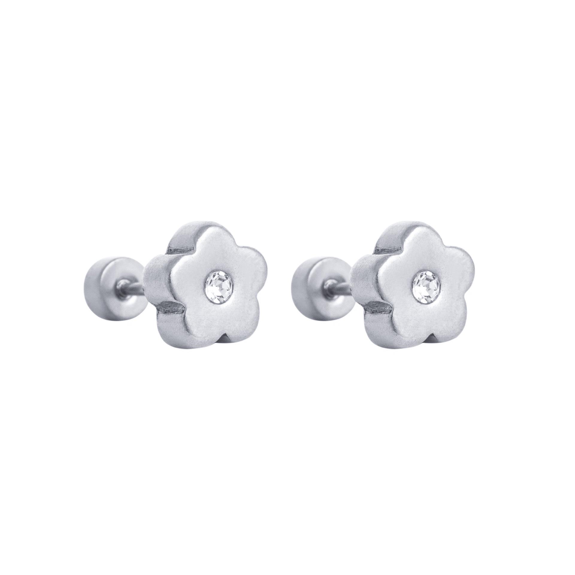 18K Gold Plated Zircon Stud Earrings - European & American Cross-Border Design with Gold Color Retention.
