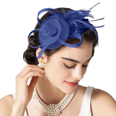 Tulle Fascinators For Women Tea Party Hats For Cocktail Wedding Fancy Dress Party Tea Party Headwear For Headband For Thick Hair